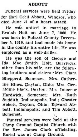 Earl C. Abbott Obit