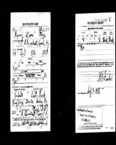 Harvey Green Mize draft registration