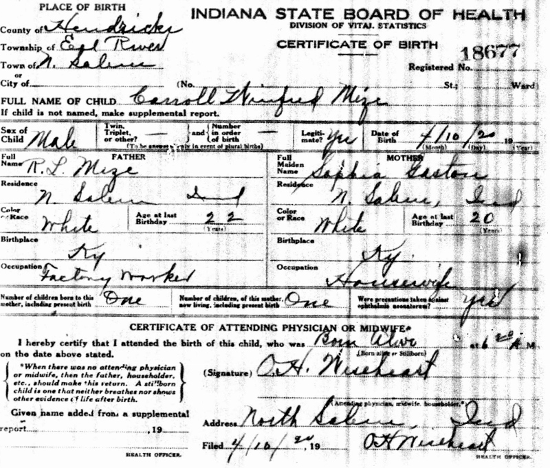 birth certificate