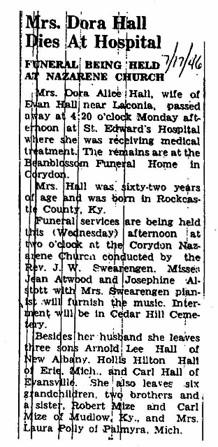 Dora Alice Mize obituary