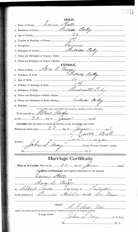 marriage certificate