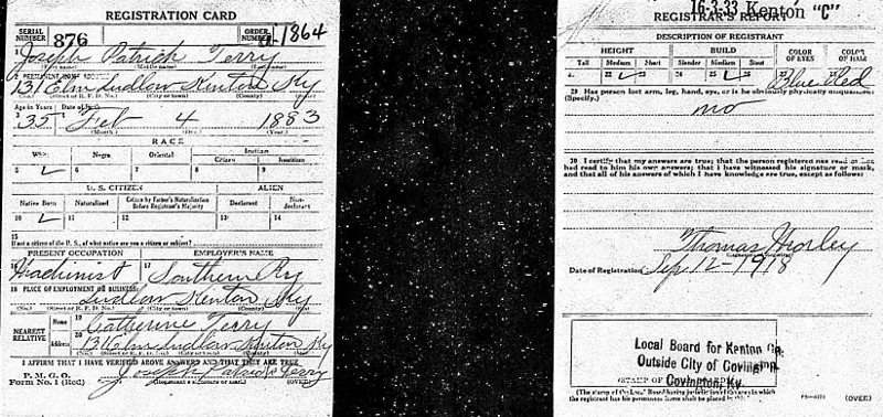 WW1 draft card