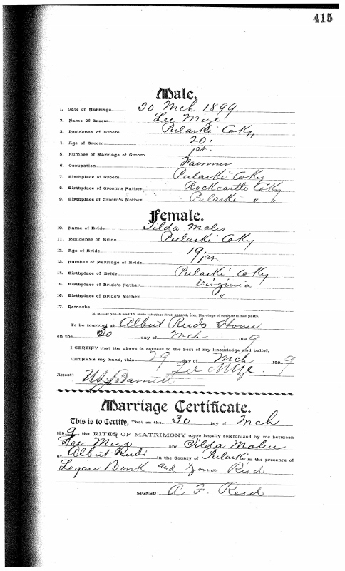 Lee Roy Mize marriage