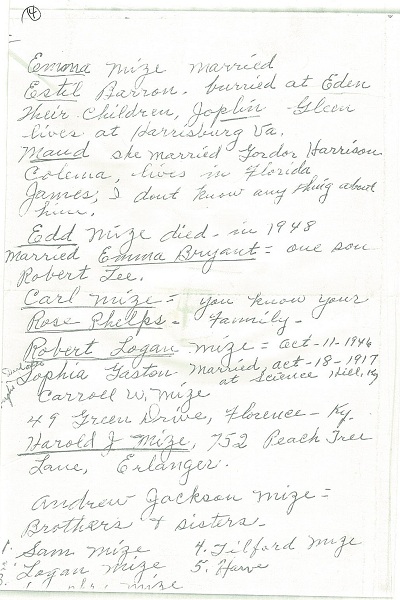 Letter from Sophia Gaston