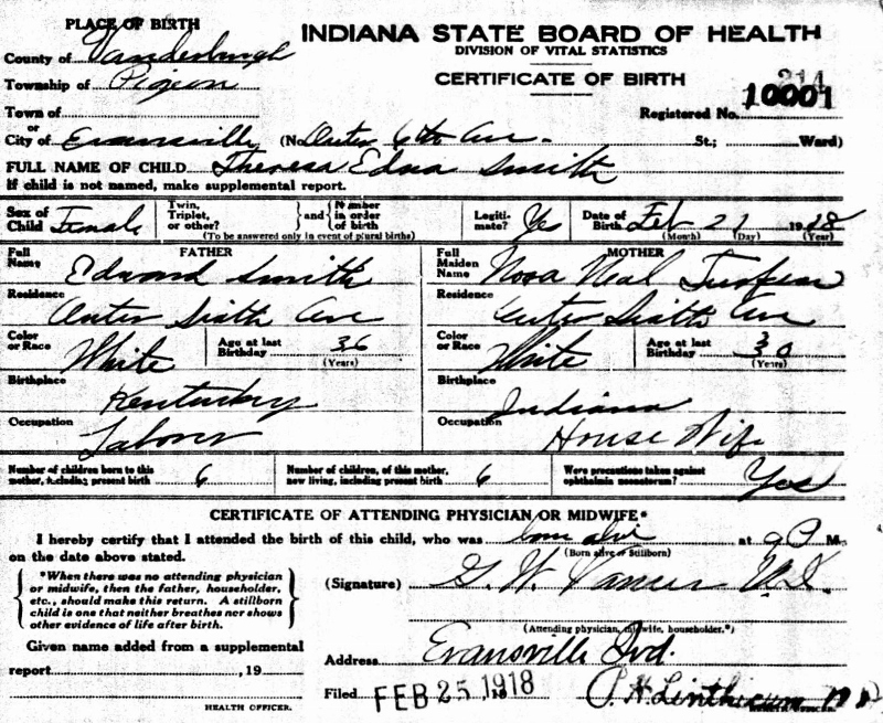birth certificate