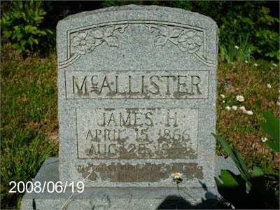 James McCalister gravemarker