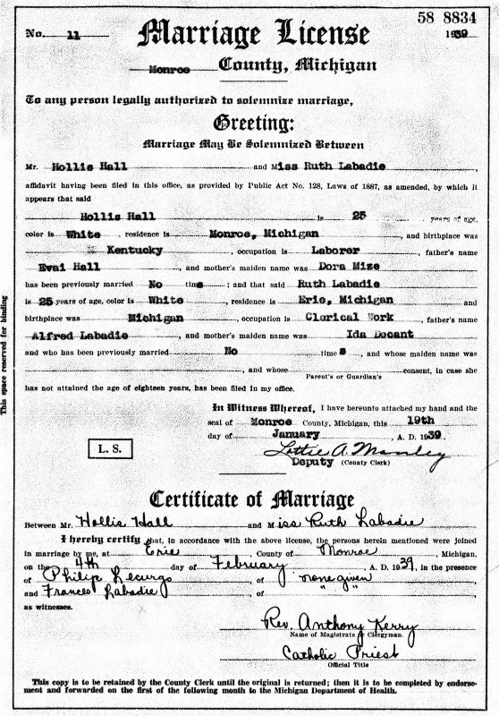 marriage certificate